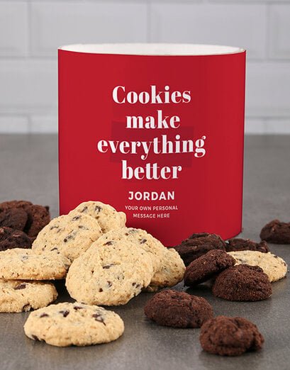 Personalised Red Indulge Cookie Tube