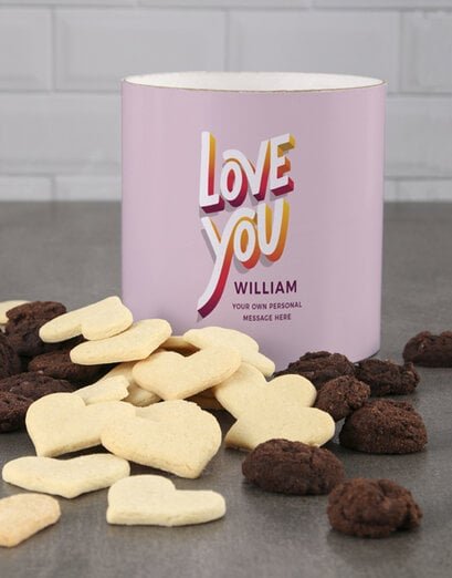 Personalised Colourful Love You Cookie Tube