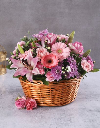 Pink Flower Basket