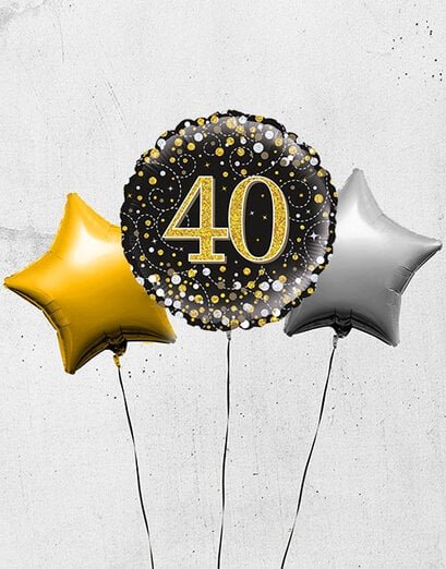 Black Fizzy 40 Birthday Balloon Set - Product image