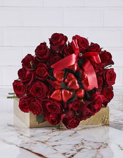 Red Rose Heart Choc Bouquet - Product image