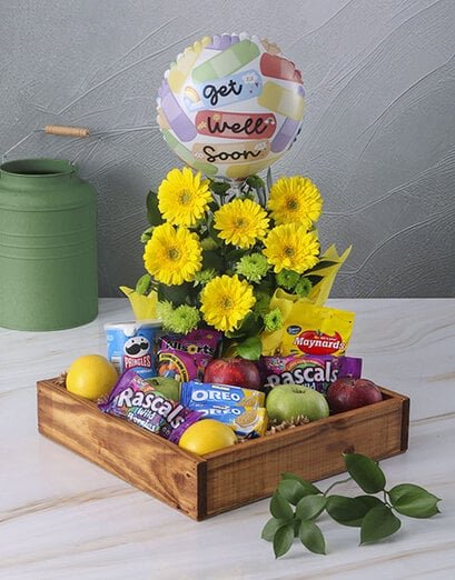 Feel Better Balloon and Treat Crate