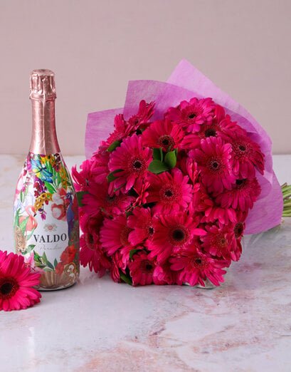 Cerise Pink Gerberas in a Bouquet - Product image