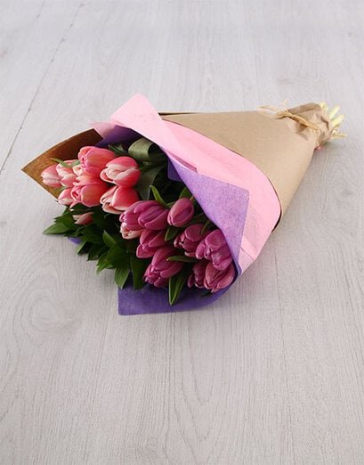 Pink & Purple Tulip Bouquet
