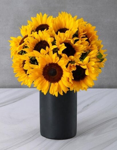 Sunflowers in a Black Chalk Vase - Product image