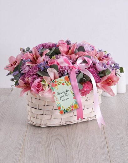 Pink and Purple Sympathy Basket