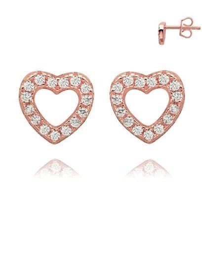 Rose Open Heart Pave Studs - Product image