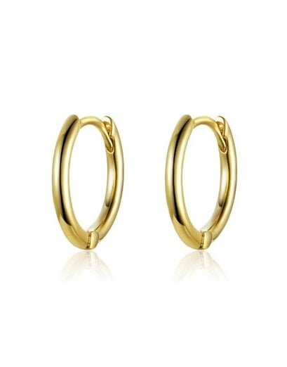 Gold Round Huggie Hoops