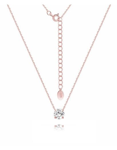 Rose CZ Round Claw Necklace - Product image