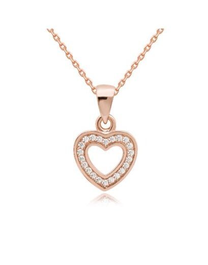 Small Open Heart Pave Necklace - Product image