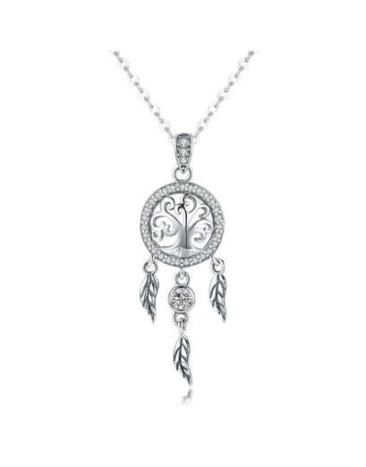 Silver Dream Catcher Necklace