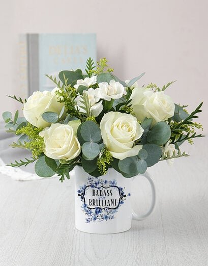 Personalised Badass and Brilliant Floral Mug - Product image