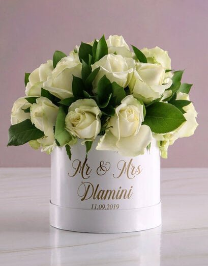 Personalised Mr And Mrs Mixed Roses Hat Box - Product image
