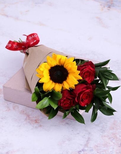 Red Rose and Sunshine Bouquet - Product image