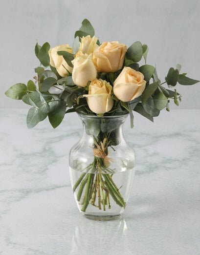 Classy Cream Roses In Vase - Product image