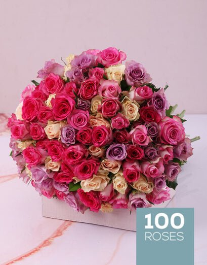 Mixed Pastel Dream Roses Bouquet - Product image