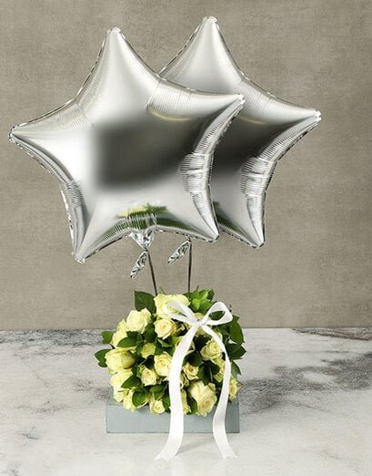 Personalised Starry Balloon And Roses
