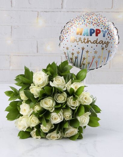 Birthday Blooms And Balloon