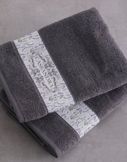 Personalised Vintage Charcoal Towel Set