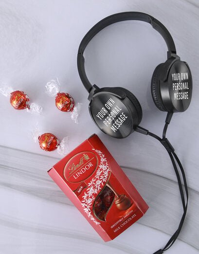 Personalised Message Black Headphones