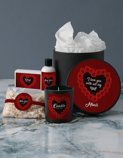 Personalised I Love You Black Pamper Box - Product image