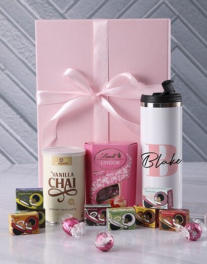 Personalised Pink Initial Travel Mug - Product image