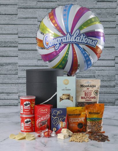 Congrats Snack Attack Balloon Hat Box - Product image