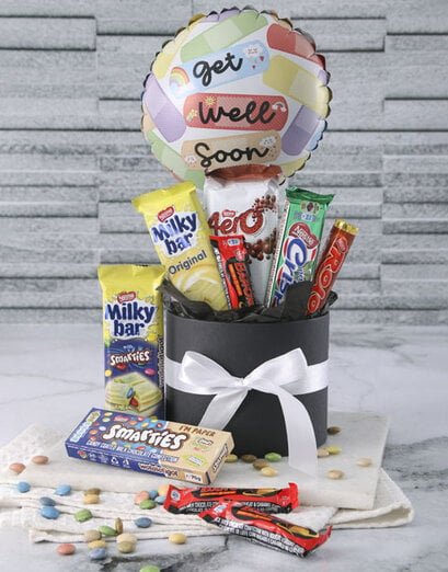 Lovely Get Well Chocolate Balloon Hat Box - Product image