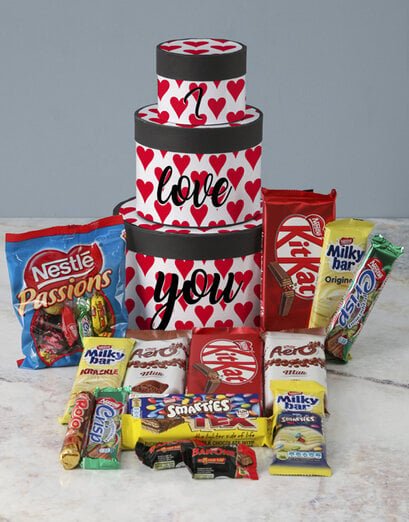 I Love You Wrap Around Chocolate Tower Box