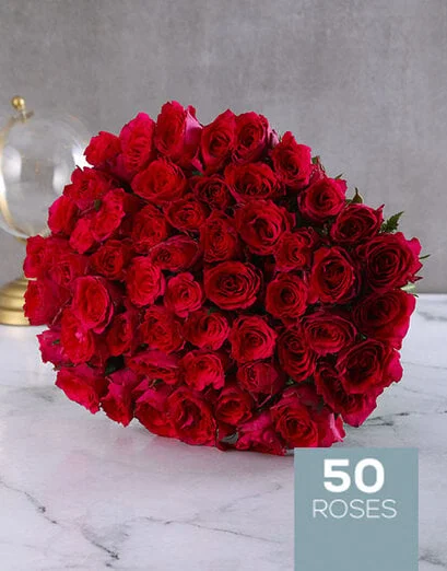 50 Shades of Cerise Rose Bouquet - Product image
