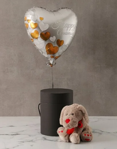 Anniversary Plush Dog and Balloon Box - Product image