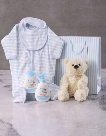 Baby Boy and Bear Gift Set