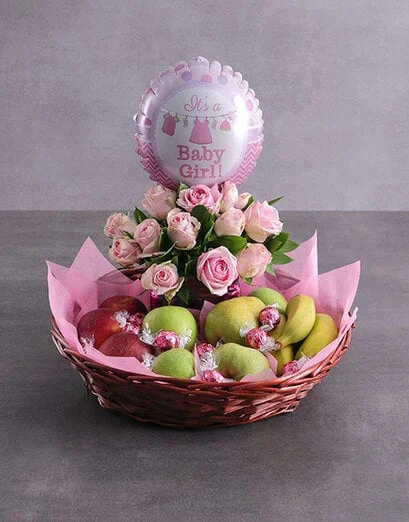 Baby Girl Fruit Fantasy Basket - Product image