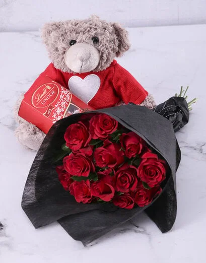 Beary Cute Red Roses - Product image