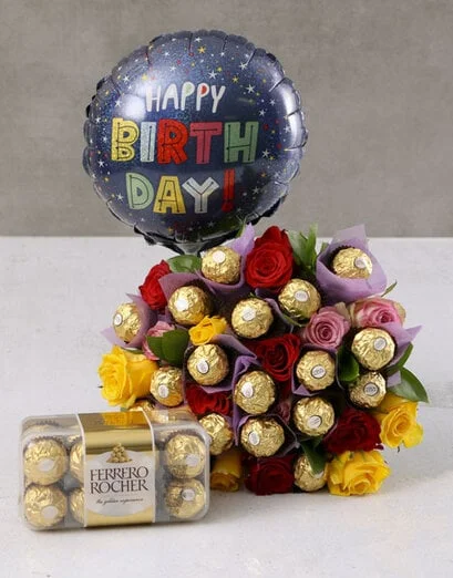 Birthday Rosy Ferrero Edible Arrangement - Product image