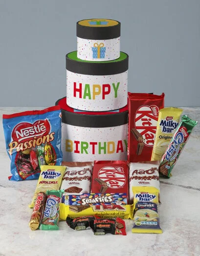 Birthday Wrap Around Chocolate Tower Box - Product image