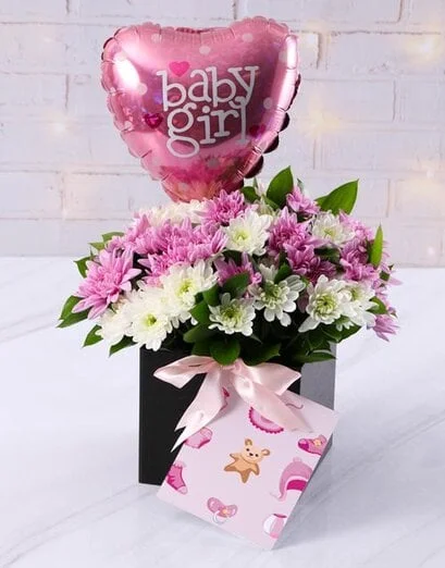 Blushing Girl Baby Flower Hamper - Product image
