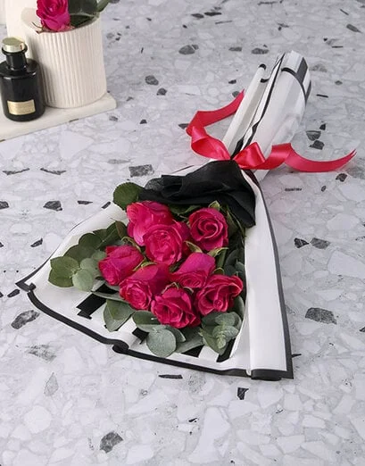 Bold Elegance Cerise Rose Bouquet - Product image