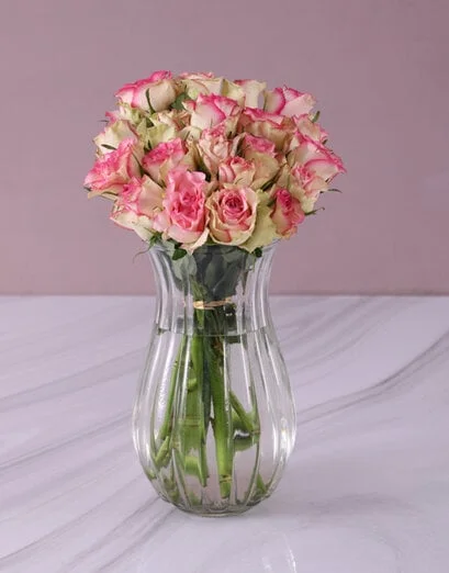 Candy Floss Roses In Vase - Product image