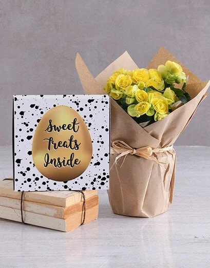 Cheerful Begonia and Choc Tray - Product image