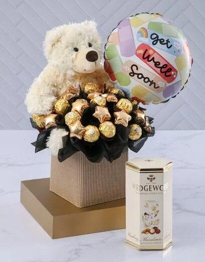 Choc Teddy Feel Better Edible Arrangement - Product image