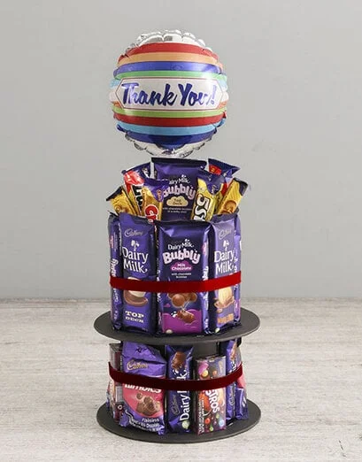 Chocolate Tower Of Gratitude And Balloon - Product image
