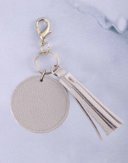 Cream Key Ring With Tassel - Product image