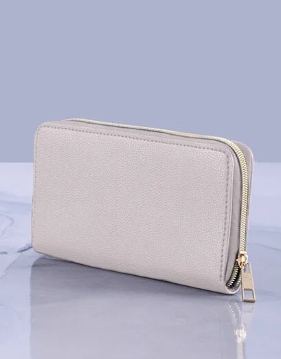 Cream PVC Zip Around Purse - Product image