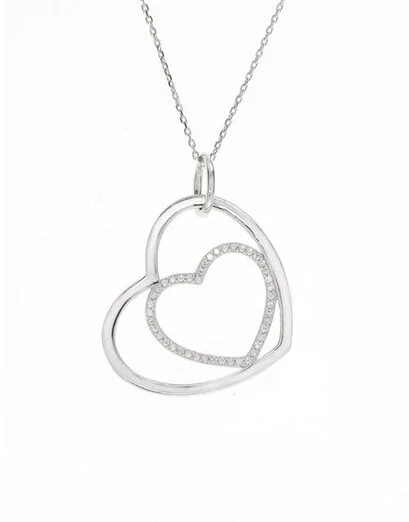 Double Silver Lining Heart Pendant - Product image