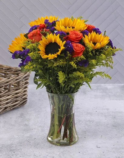 Dusky Sunset Flowers In Vase - Product image