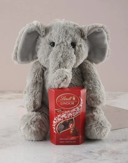 Elephant Plush Toy and Lindt - Product image