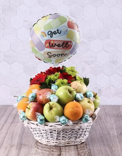Feel Better Gerbera and Fruit Basket - Product image