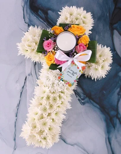Floral Sympathy Cross - Product image