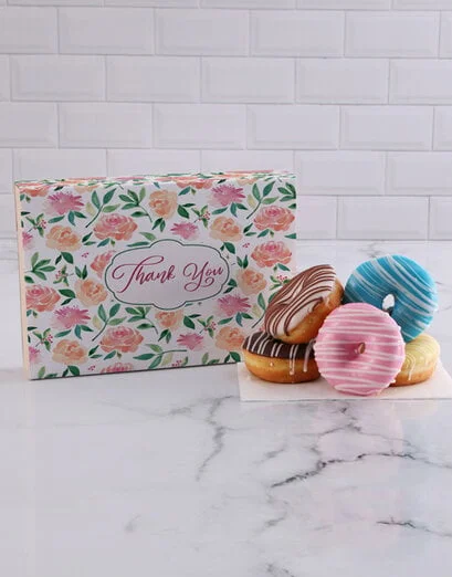 Floral Thank You Doughnut Box - Product image